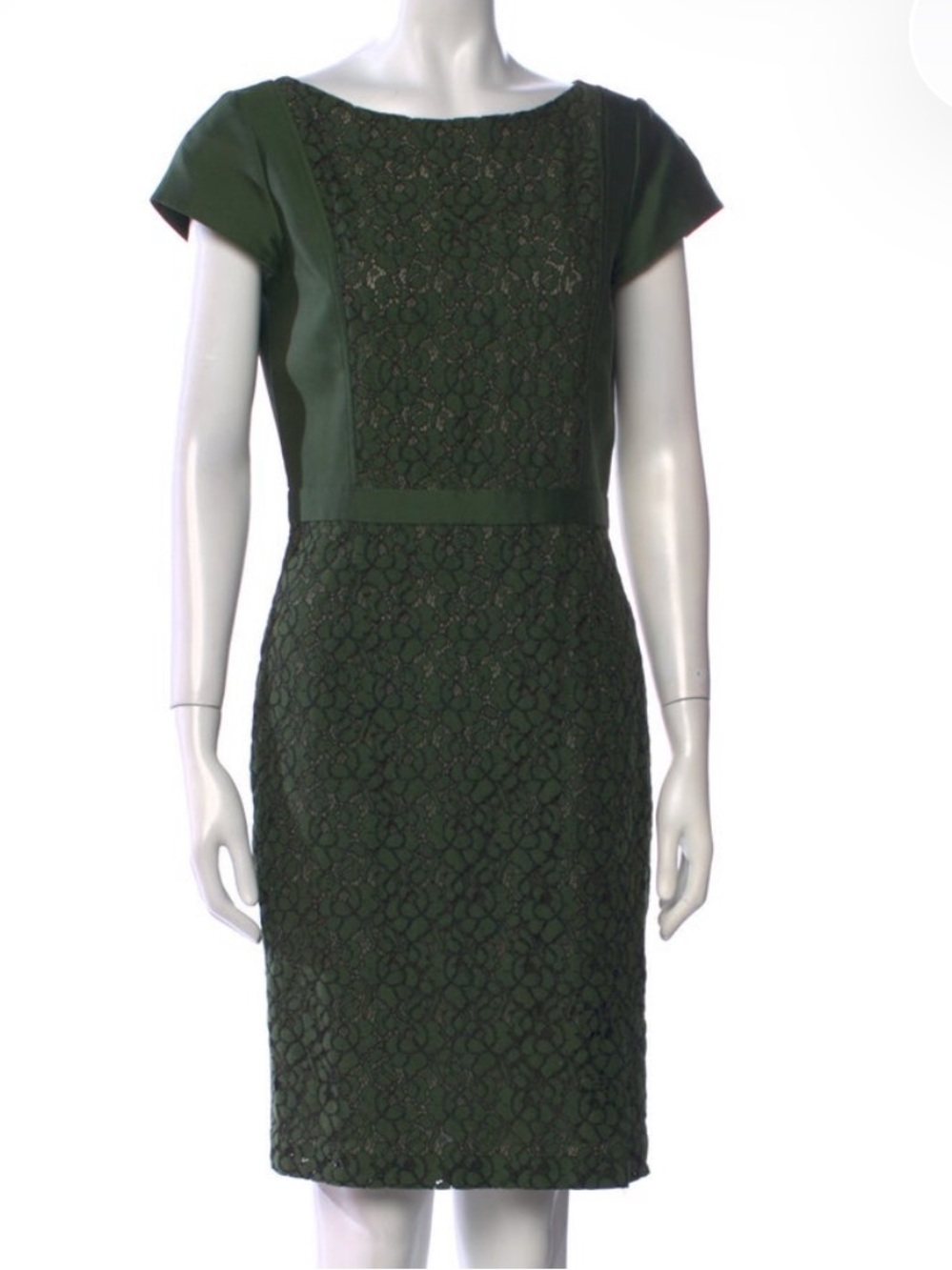Tory Burch Olive Green Lace Sheath Dress